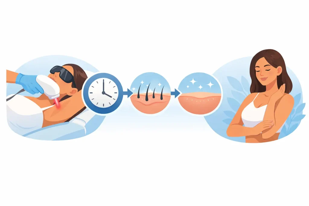 Laser Hair Removal Results Timeline Example