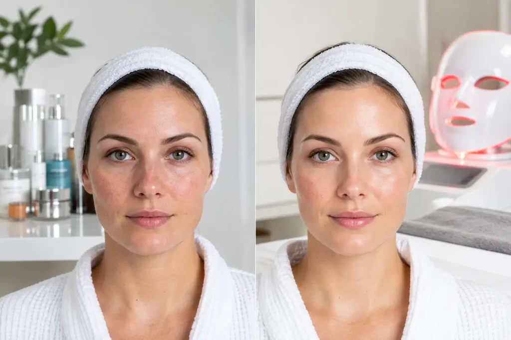 LED Facial Before and After: What Changes?